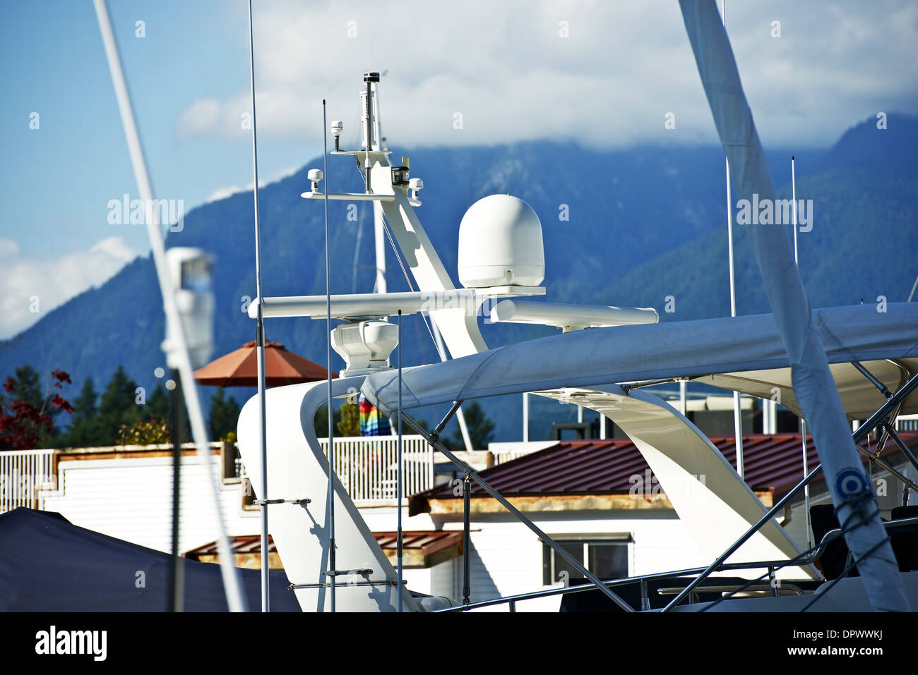 Instruments de navigation bateau moderne. Photo Collection nautique. Banque D'Images