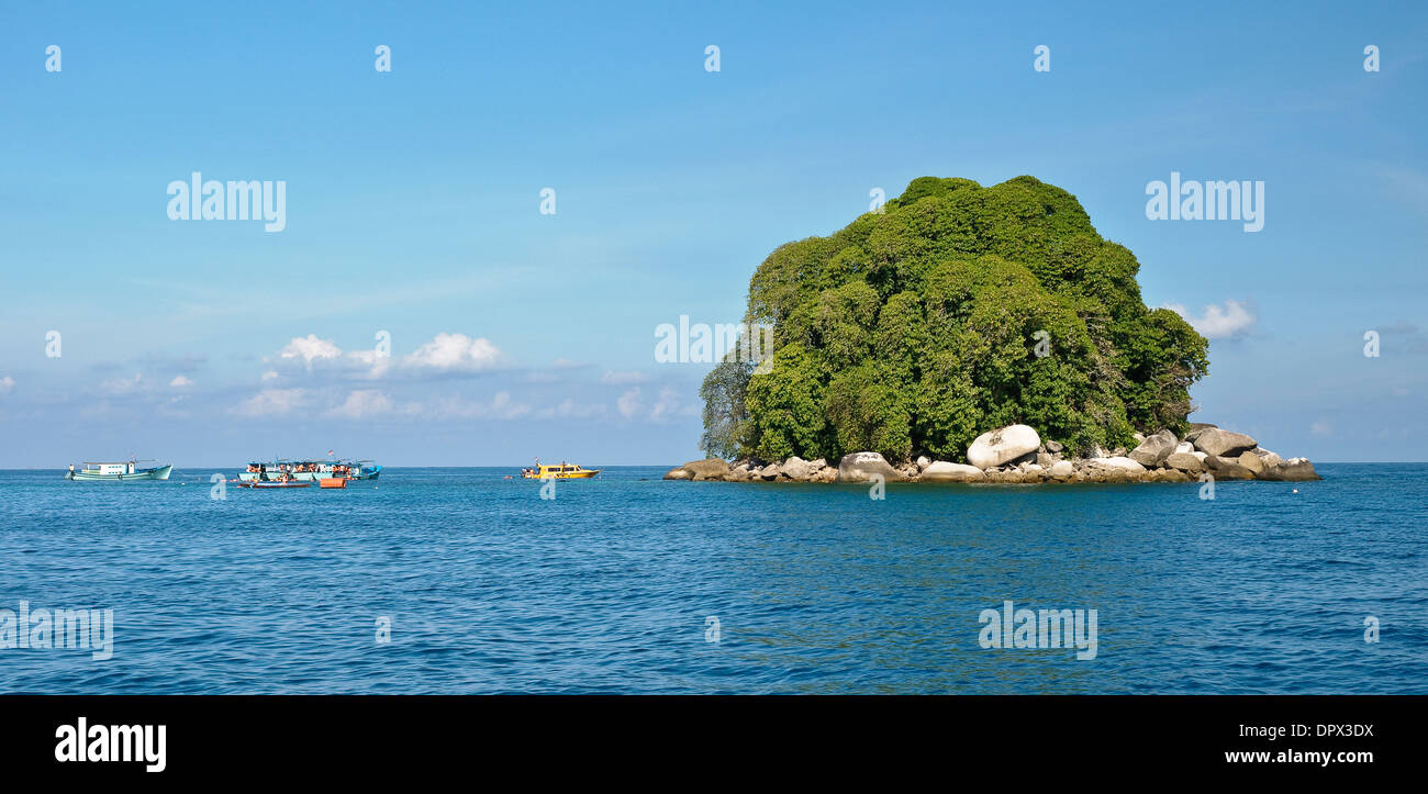 Des bateaux d'excursion, Pulau Tioman, Malaisie, Asie Banque D'Images