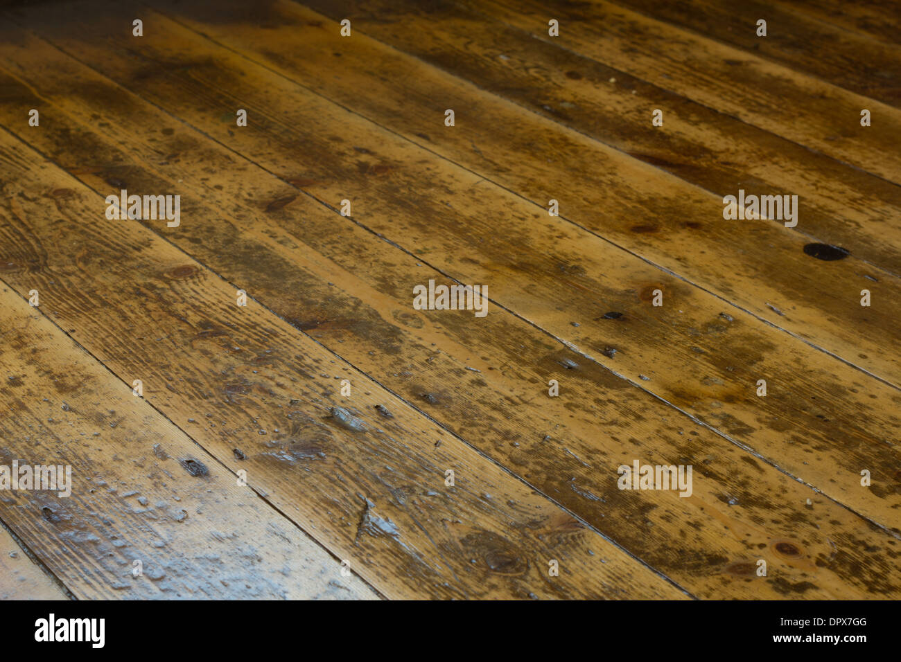 Plancher en bois dépouillé Banque D'Images