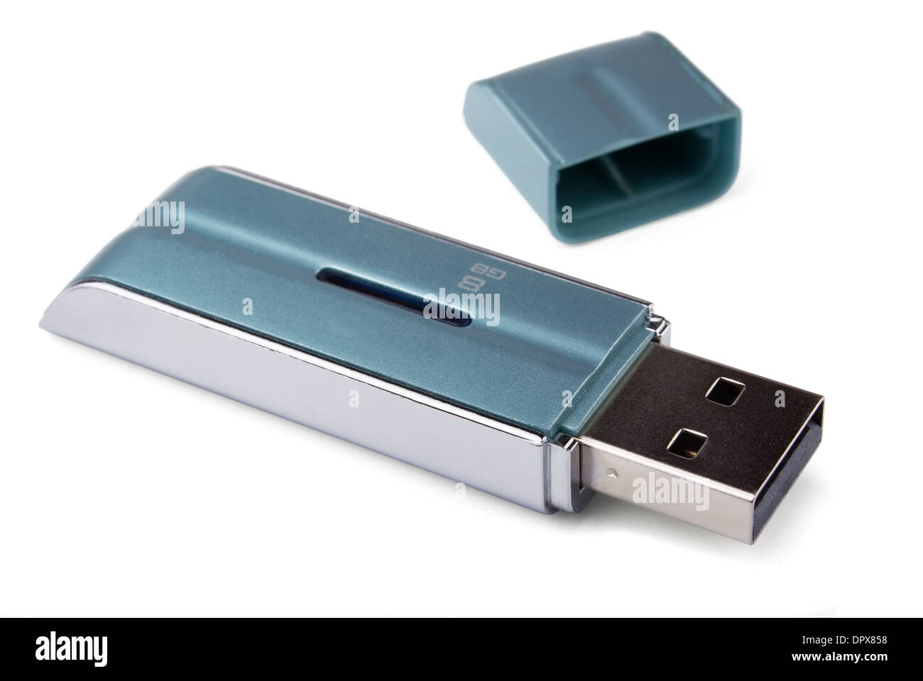 La mémoire flash USB stick isolated on white Banque D'Images