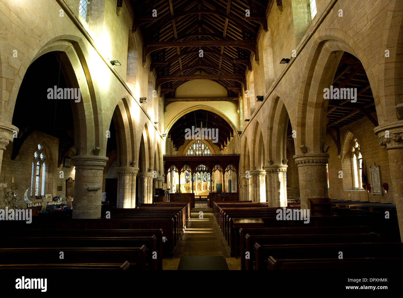 Nef de All Saints' Church, Moulton, South Holland, Lincolnshire, Royaume-Uni Banque D'Images