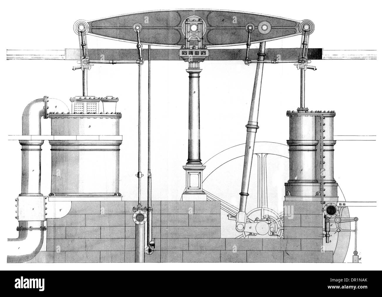 La vapeur à haute pression moteur soufflage par Mess'rs Murdoch Aitken & Co Glasgow vers 1848 Banque D'Images