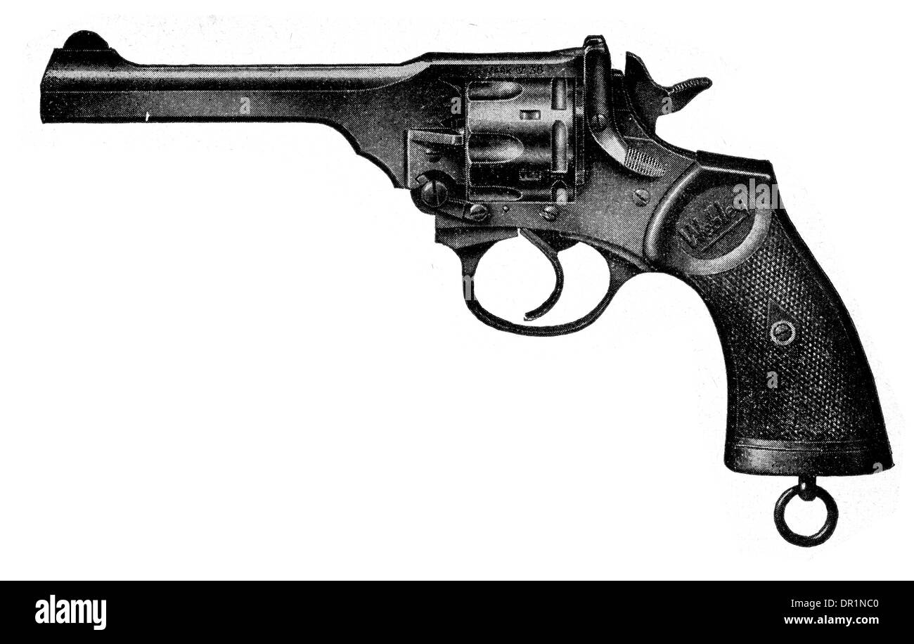 Webley Mark IV de la police militaire et d'un revolver de calibre .38 Banque D'Images