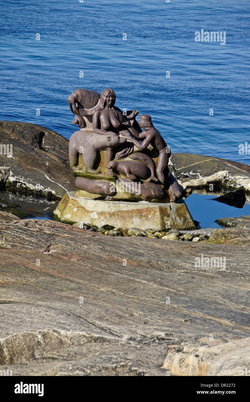 Mère de la mer (Sassuma Arnaa) sculpture de Nuuk (Godthab), Groenland Banque D'Images