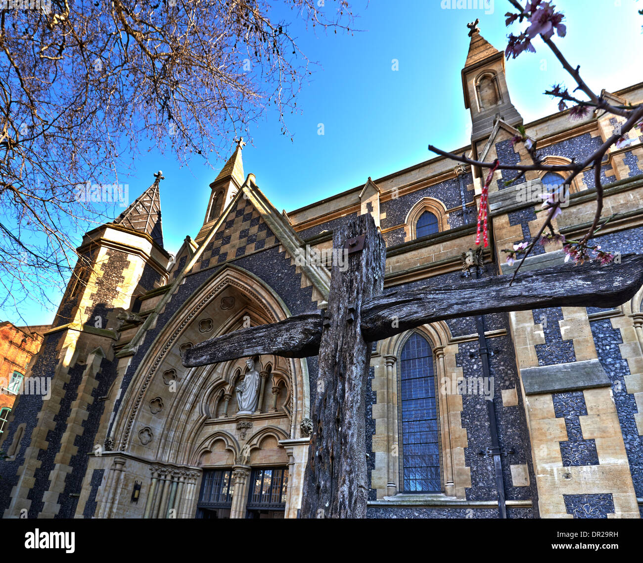 La cathédrale de Southwark ou la Cathédrale et collégiale de St Sauveur et St Mary Overie, Southwark, Londres Banque D'Images