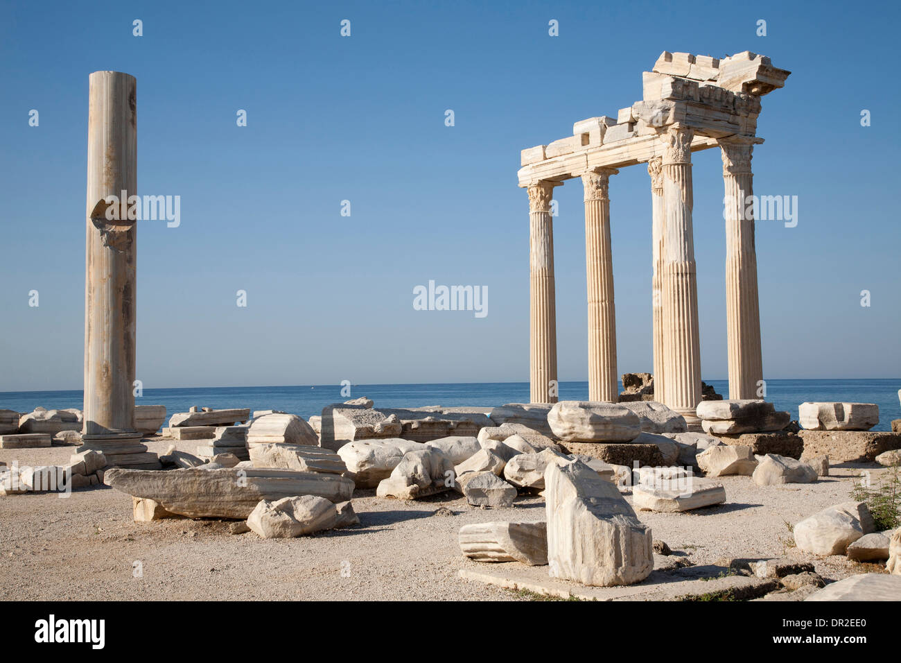 Temple d'apollon, sur le côté de la Méditerranée, la Turquie, l'Asie Banque D'Images