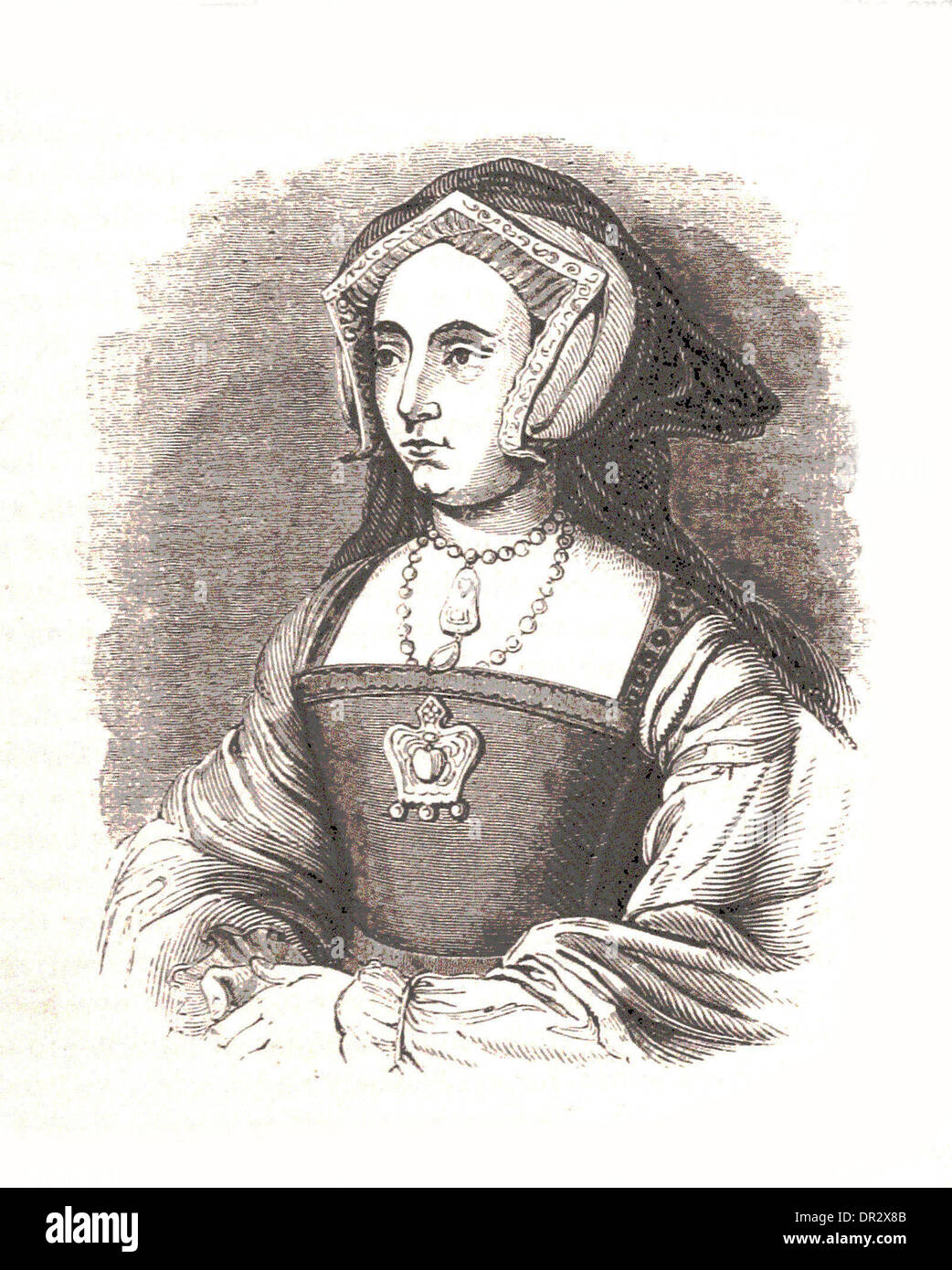 Portrait de la Reine Jane Saymour - Britsh gravure Banque D'Images