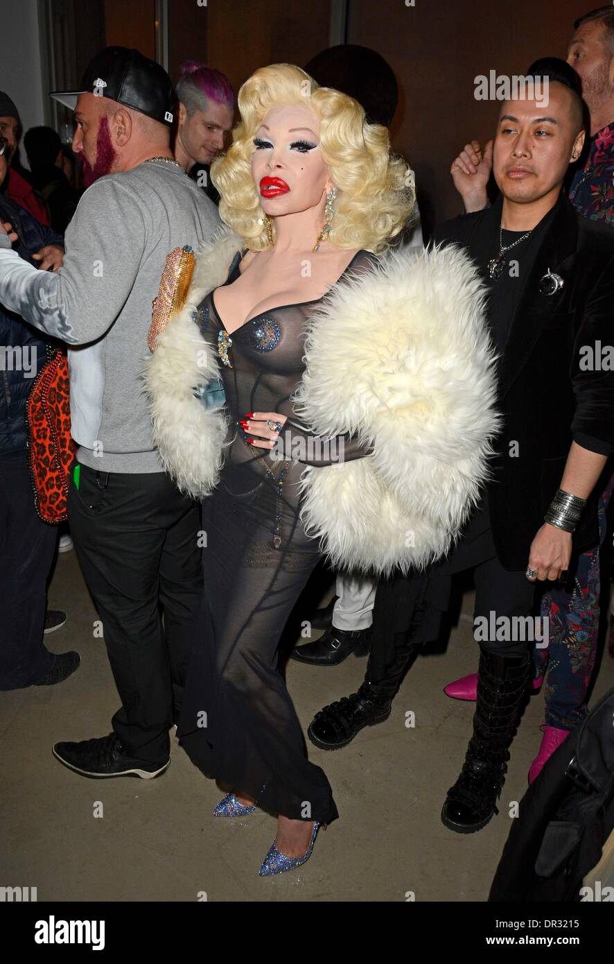 New York, NY, USA. 17 Jan, 2014. Amanda Lepore aux arrivées de David LaChapelle LAND SCAPE Exhibition Opening Night, Paul Kasmin Gallery, New York, NY, 17 janvier 2014. Credit : Derek Storm/Everett Collection/Alamy Live News Banque D'Images