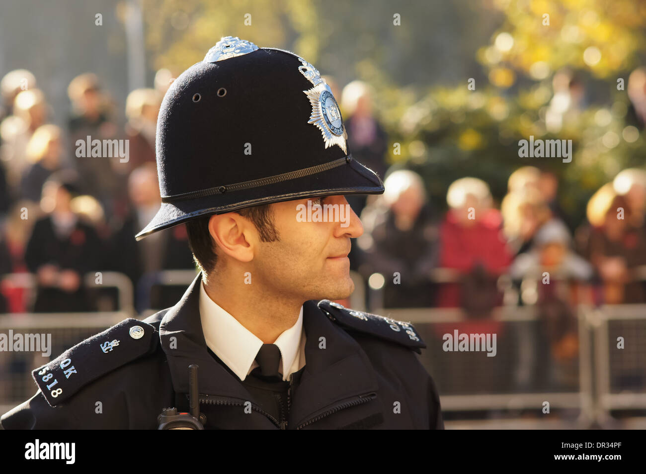 Agent de police britannique à la cérémonie du Jour du Souvenir, Londres Angleterre Royaume-Uni UK Banque D'Images