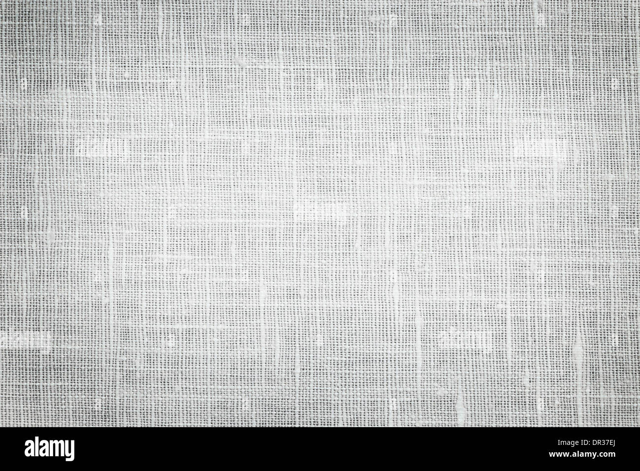 Fond tissu de lin blanc ou de texture avec vignette sombre Banque D'Images