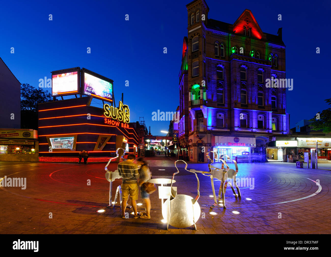 Beatles Platz, St Pauli, Reeperbahn, Altona, ville hanséatique de Hambourg, Allemagne, Europe Banque D'Images