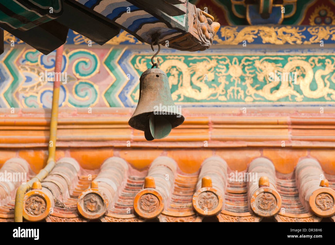 Wind bell en Yonghe Temple, également connu sous le nom de Lamaserie Yonghe ou simplement le Temple Lama à Beijing, Chine Banque D'Images