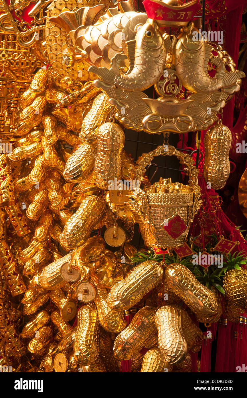 Chinatown Bangkok se prépare pour le Nouvel An Chinois, 2014, l'année du cheval Banque D'Images