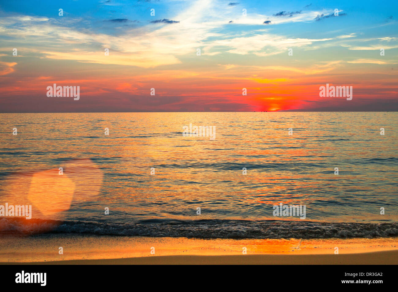 Sea scape scène dans l'océan, plage ocean sunset paysage. Banque D'Images