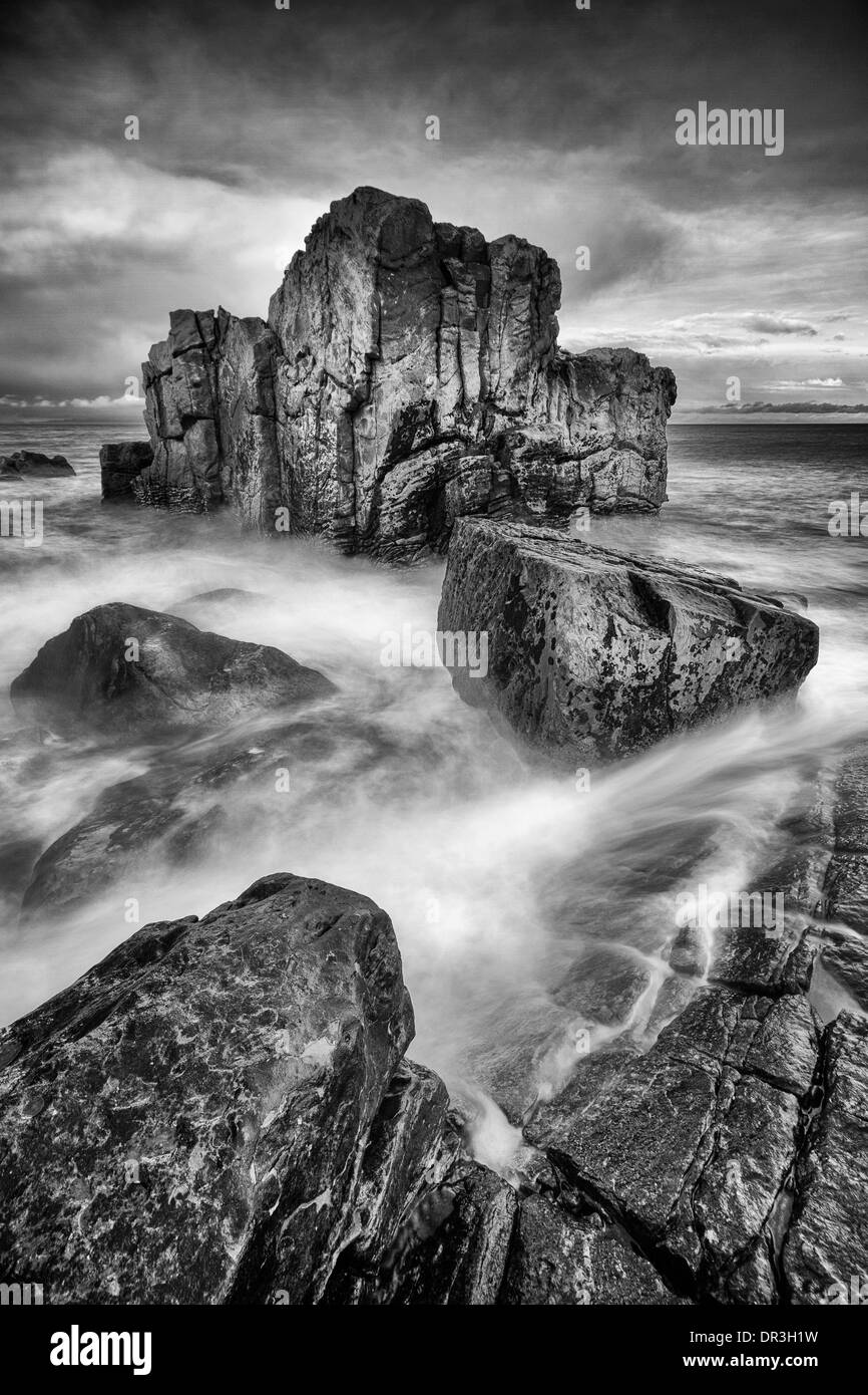 Pile la mer, Hopeman, Moray, Ecosse Banque D'Images