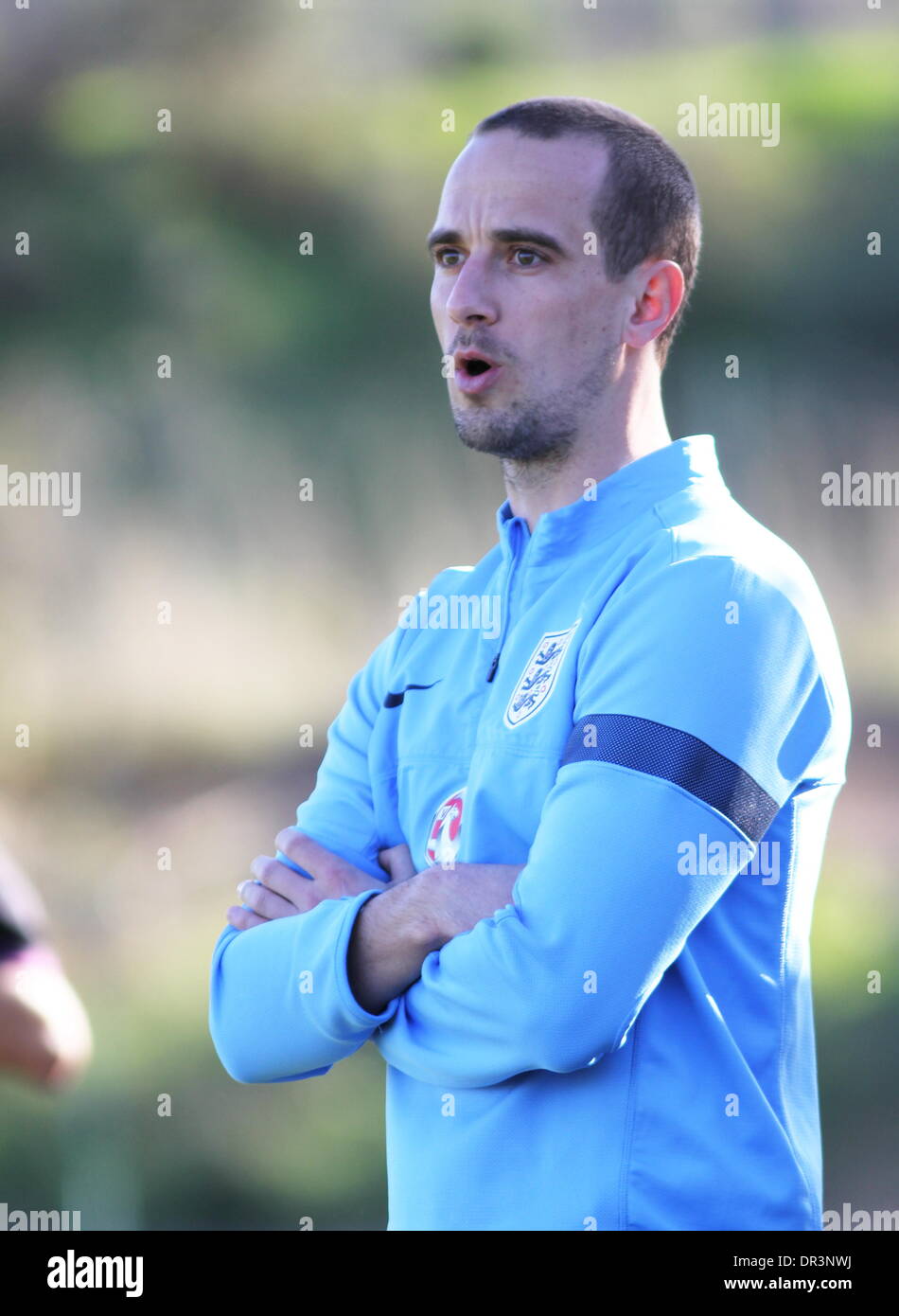 La Manga, en Espagne. 17 janvier 2014, La Manga Club. Women's Friendly International : Angleterre 1 Norvège 1 © Tony Henshaw/Alamy Live N Banque D'Images