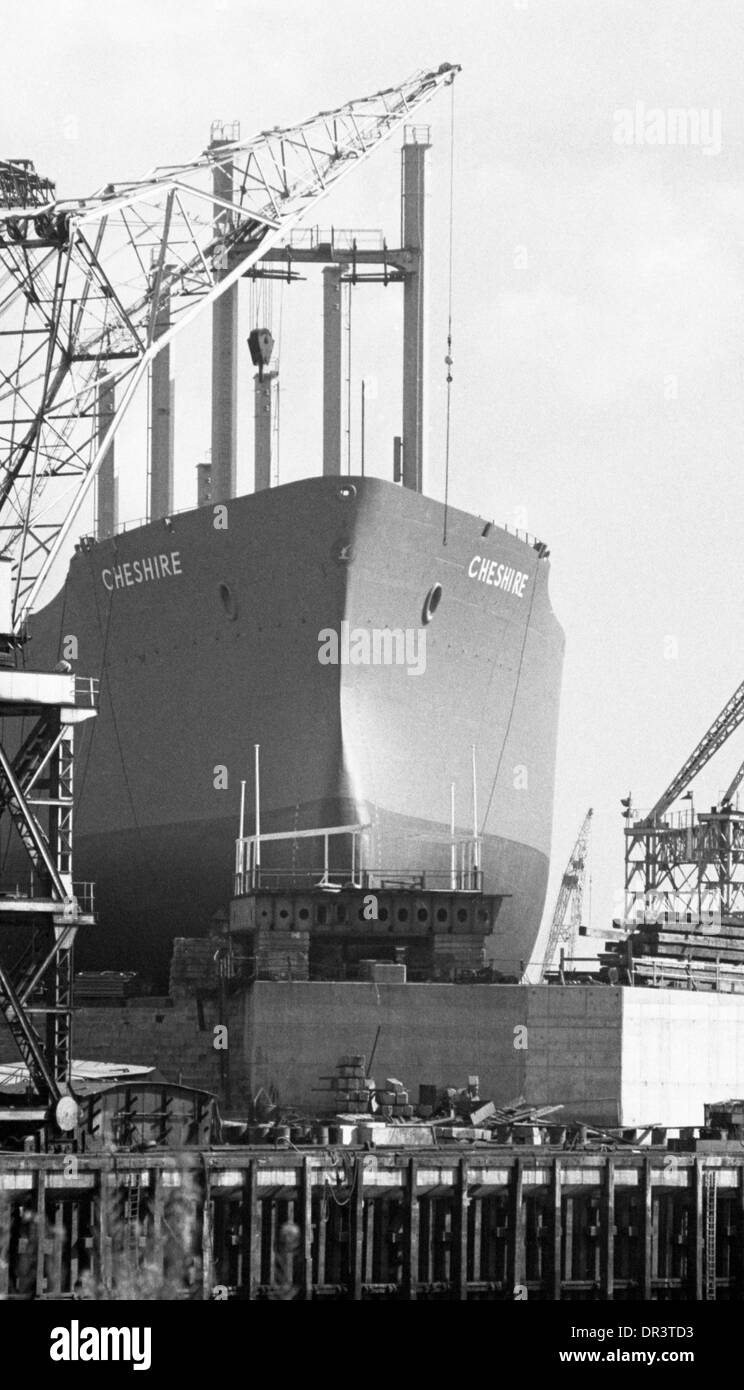 Cheshire MV sur les stocks à Thompson sur le chantier naval sur la rivière Wear Sunderland, vers 1970, Angleterre du Nord-Est, Royaume-Uni Banque D'Images