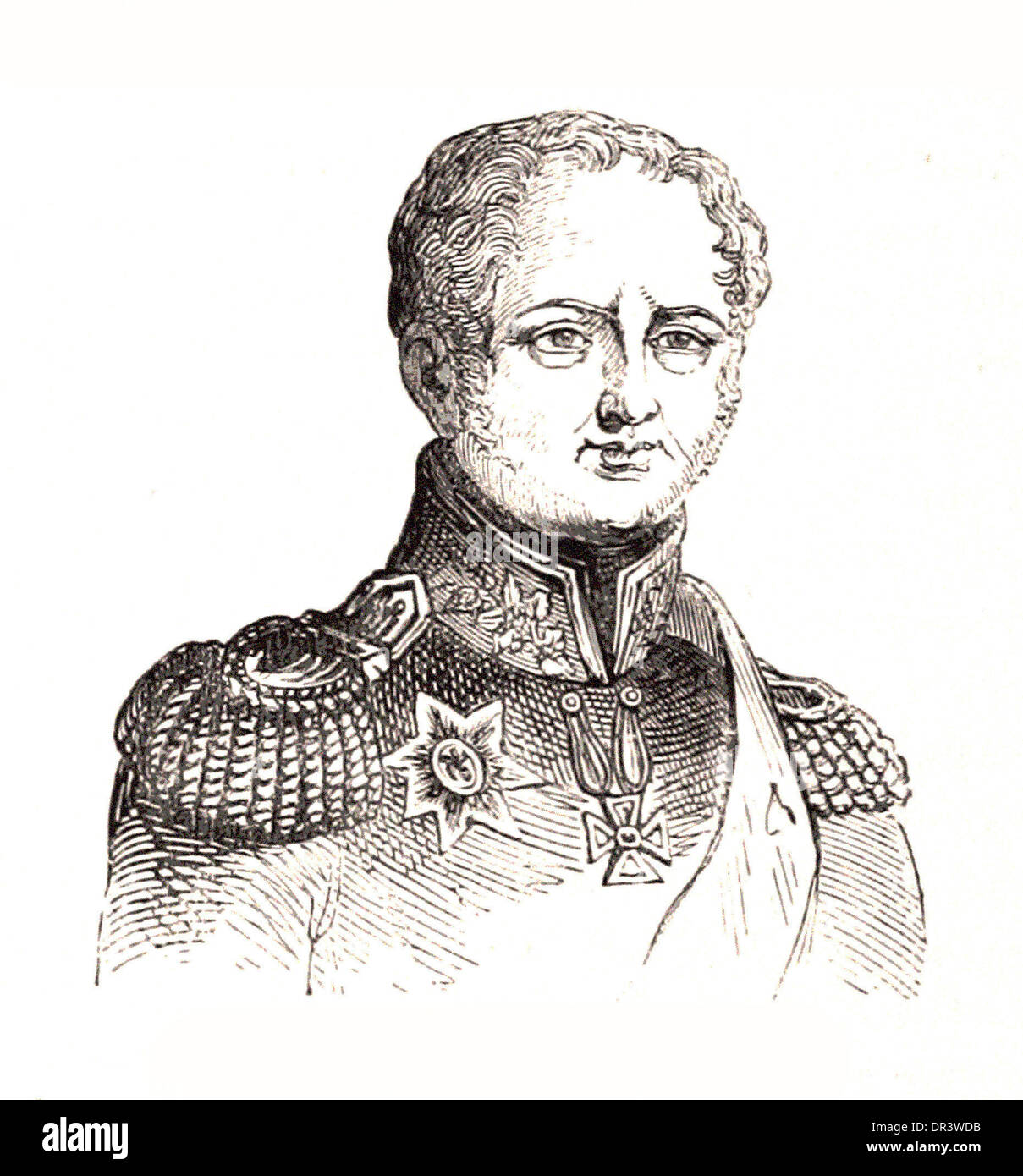 Portrait de l'empereur Alexandre I (la première) de la Russie - gravure Britsh Banque D'Images