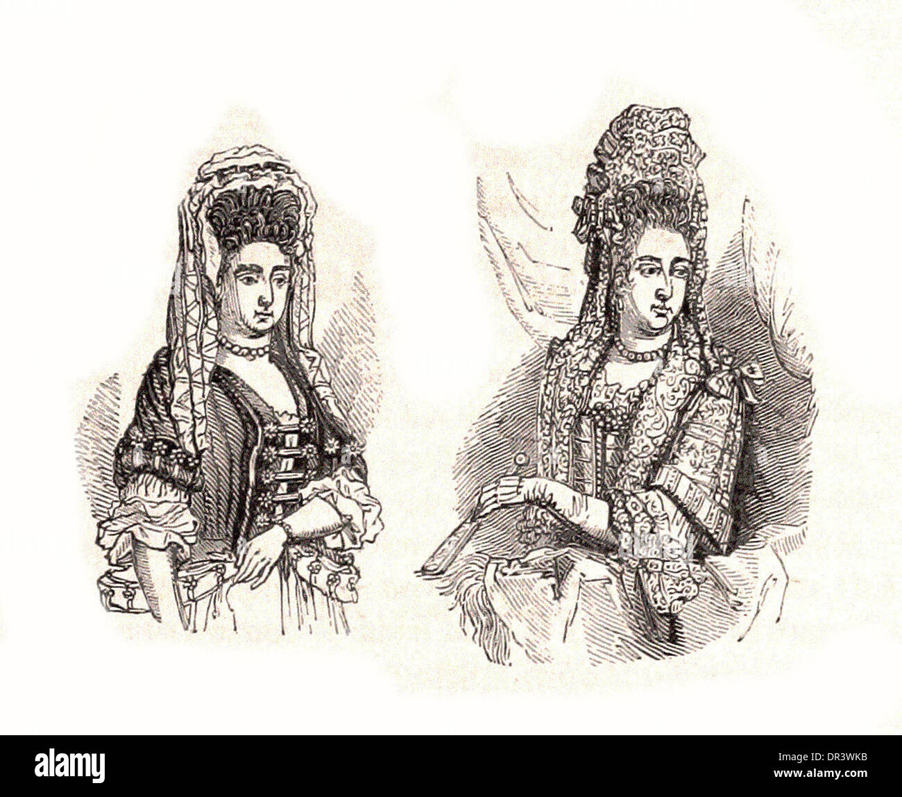 Portraits de la Reine Mary - Britsh gravure Banque D'Images