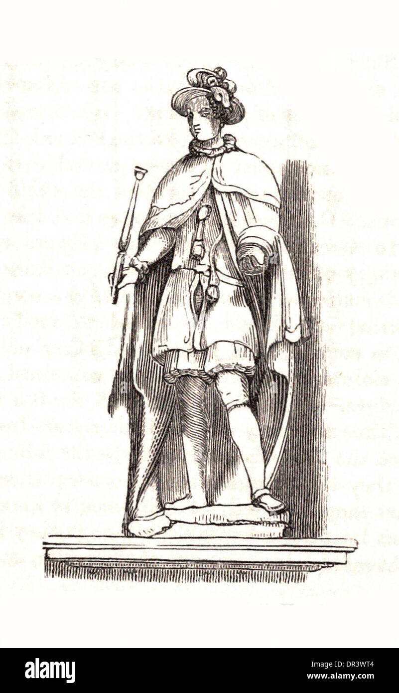 Statue d'Édouard VI - Britsh gravure Banque D'Images