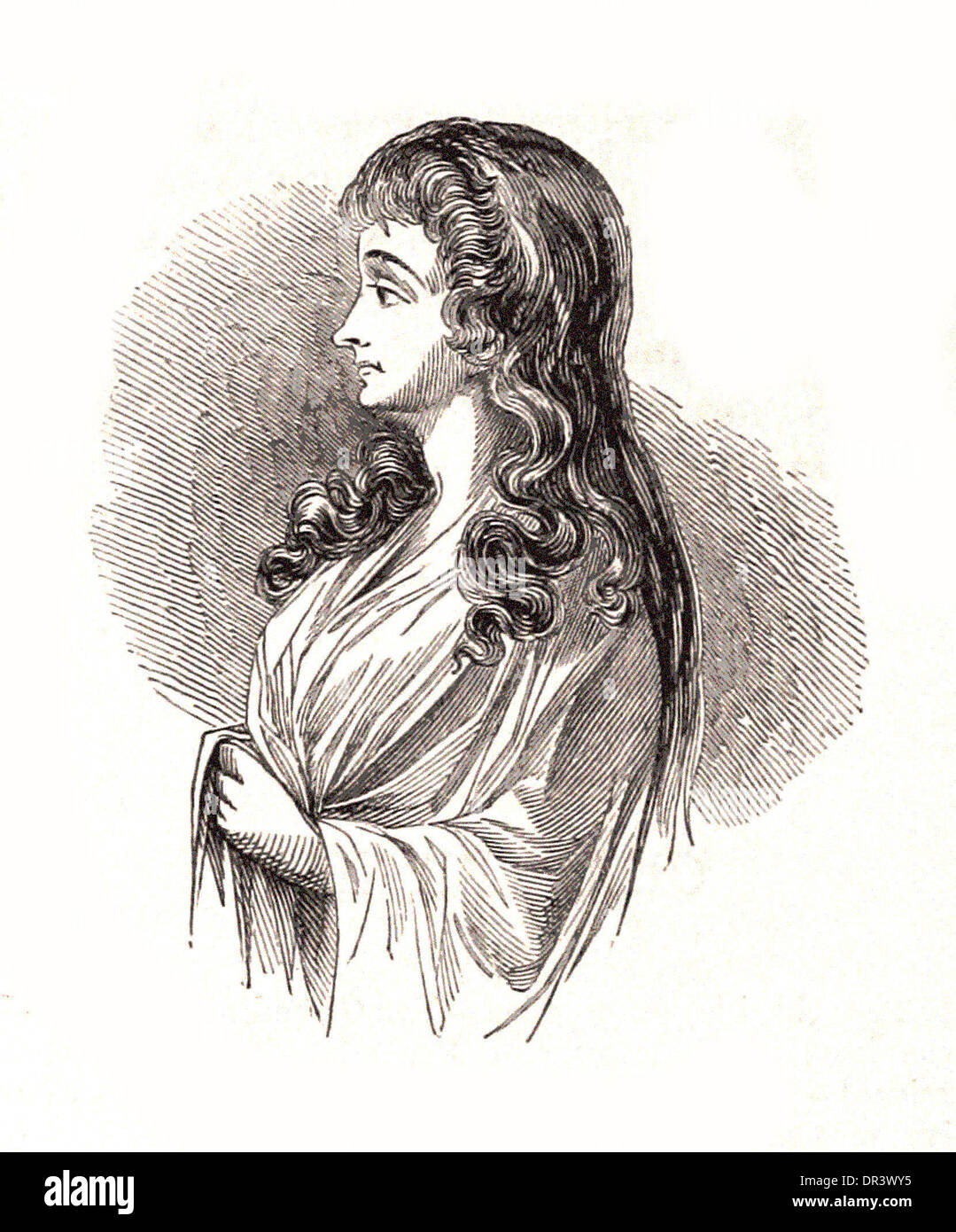 Portrait de Madame Roland - Britsh gravure Banque D'Images
