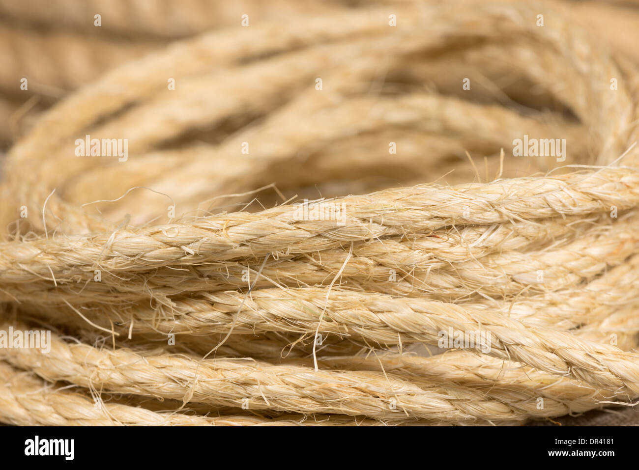 Corde de fibres naturelles bagues laminées - contexte Banque D'Images