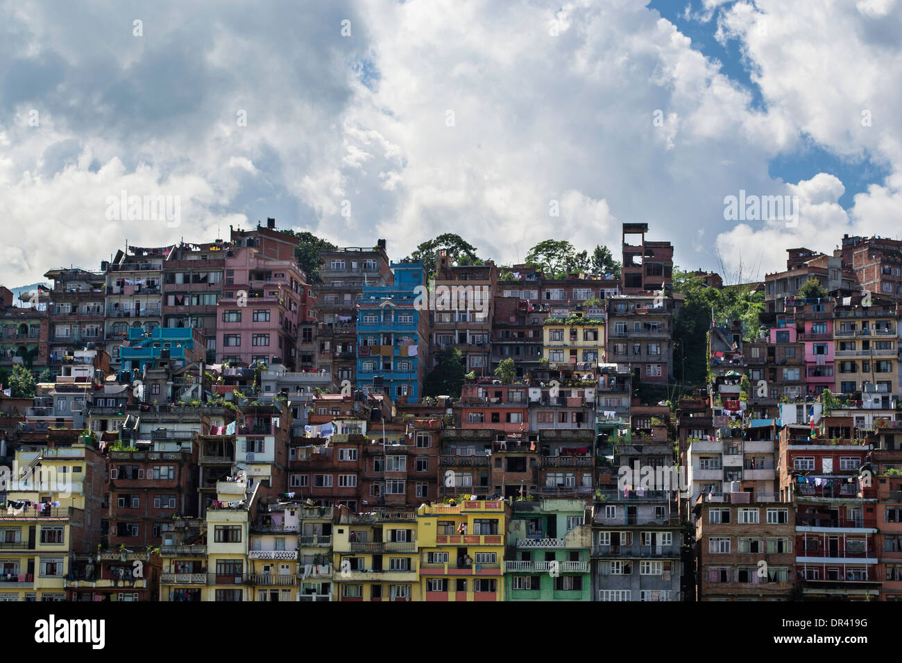 Maisons dans Kathmandu Banque D'Images