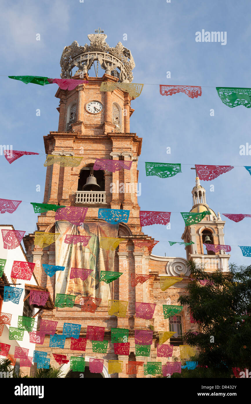 Notre Dame de Guadalupe l'église paroissiale - Puerto Vallarta, Jalisco, Mexique Banque D'Images