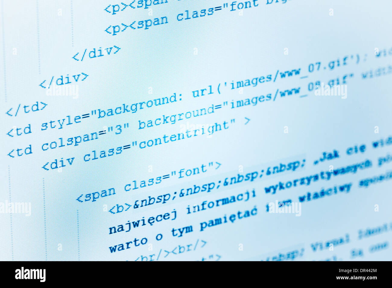 Le code du programme sur un moniteur Banque D'Images
