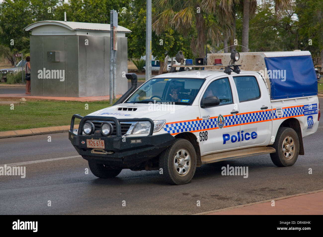 Des policiers australiens visitent Katherine dans le territoire du Nord, en Australie Banque D'Images