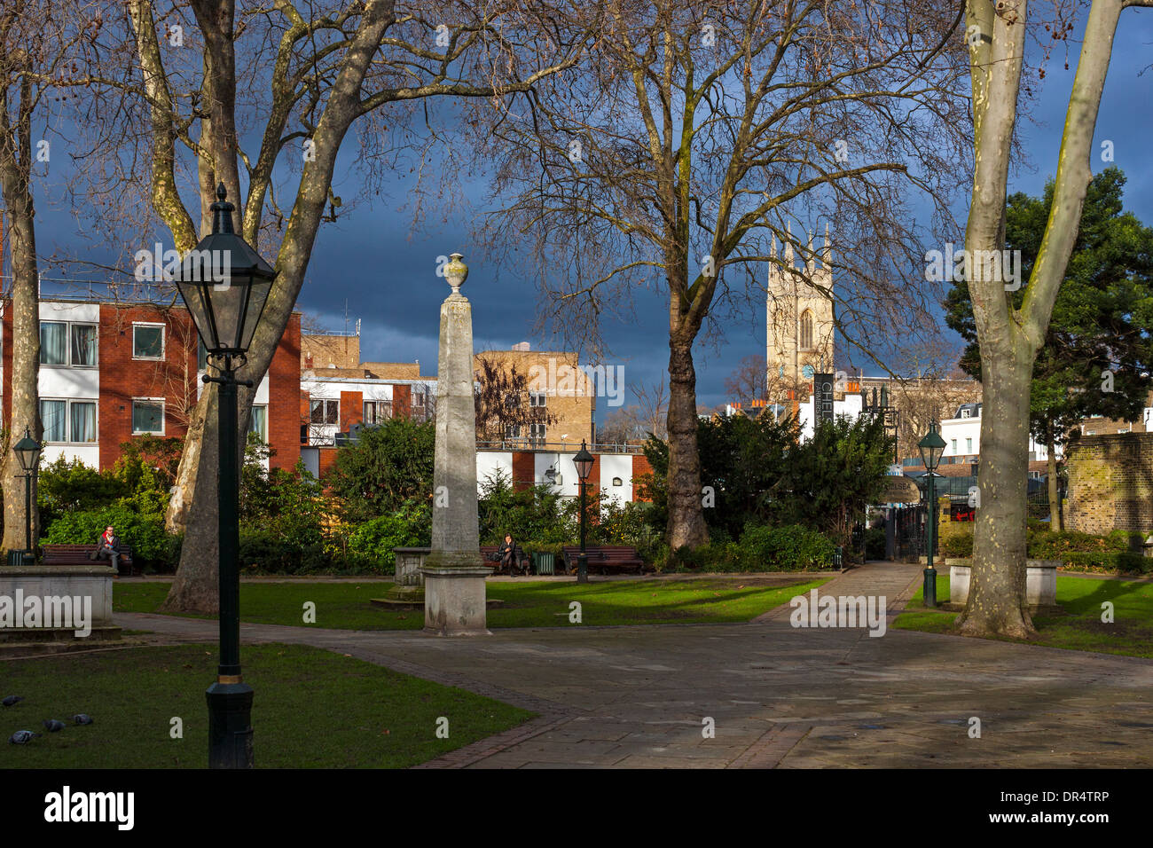 Dovehouse Green avec St Luke's Church, Chelsea Banque D'Images