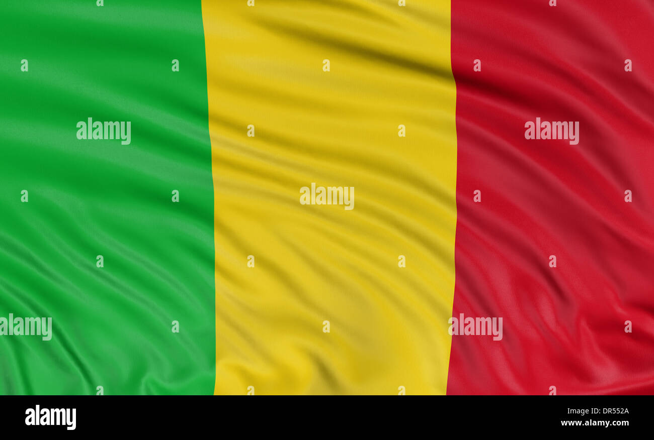 Drapeau de Mali 3D Banque D'Images