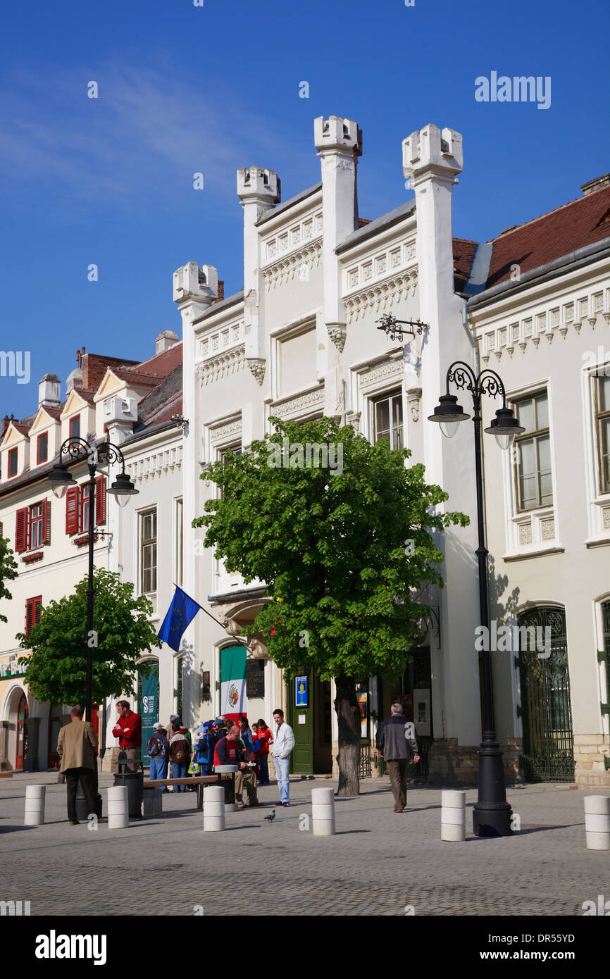 Musée à Piata Mica, petite place du marché, de Sibiu (Hermannstadt), Transylvanie, Roumanie, Europe Banque D'Images