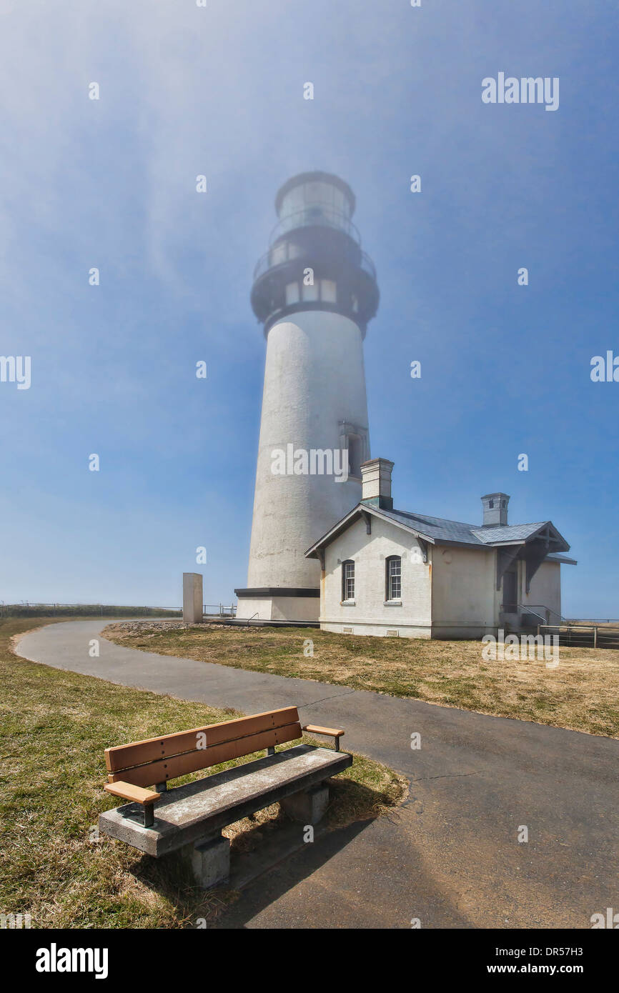 L'extérieur banc Newport, Yaquina Head Lighthouse, Oregon, United States Banque D'Images