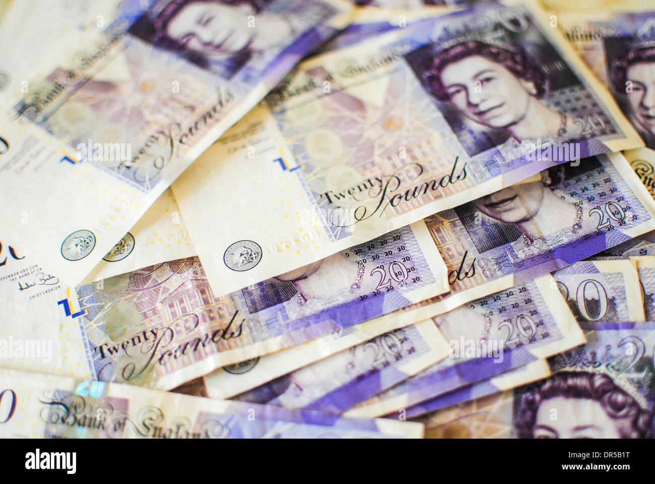 Anglais britannique £20 notes 20 livres Banque D'Images