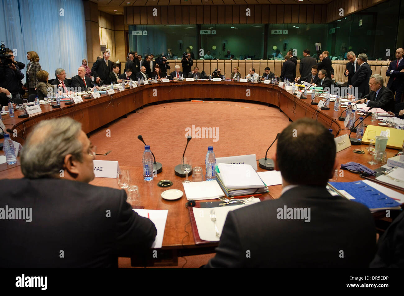 Mar 09, 2009 - Bruxelles, Belgique - Le début d'une réunion des ministres des Finances de l'Eurogroupe au siège du Conseil européen. (Crédit Image : © Wiktor Dabkowski/ZUMA Press) Banque D'Images