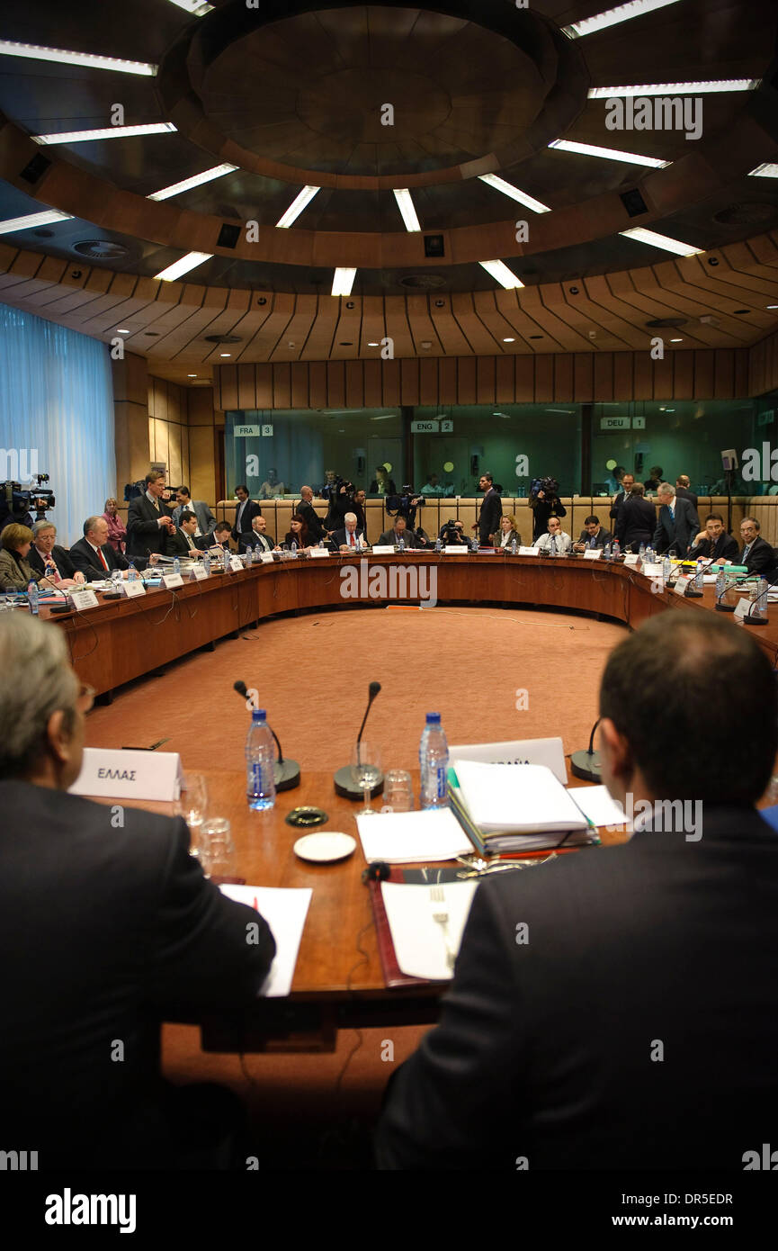 Mar 09, 2009 - Bruxelles, Belgique - Le début d'une réunion des ministres des Finances de l'Eurogroupe au siège du Conseil européen. (Crédit Image : © Wiktor Dabkowski/ZUMA Press) Banque D'Images