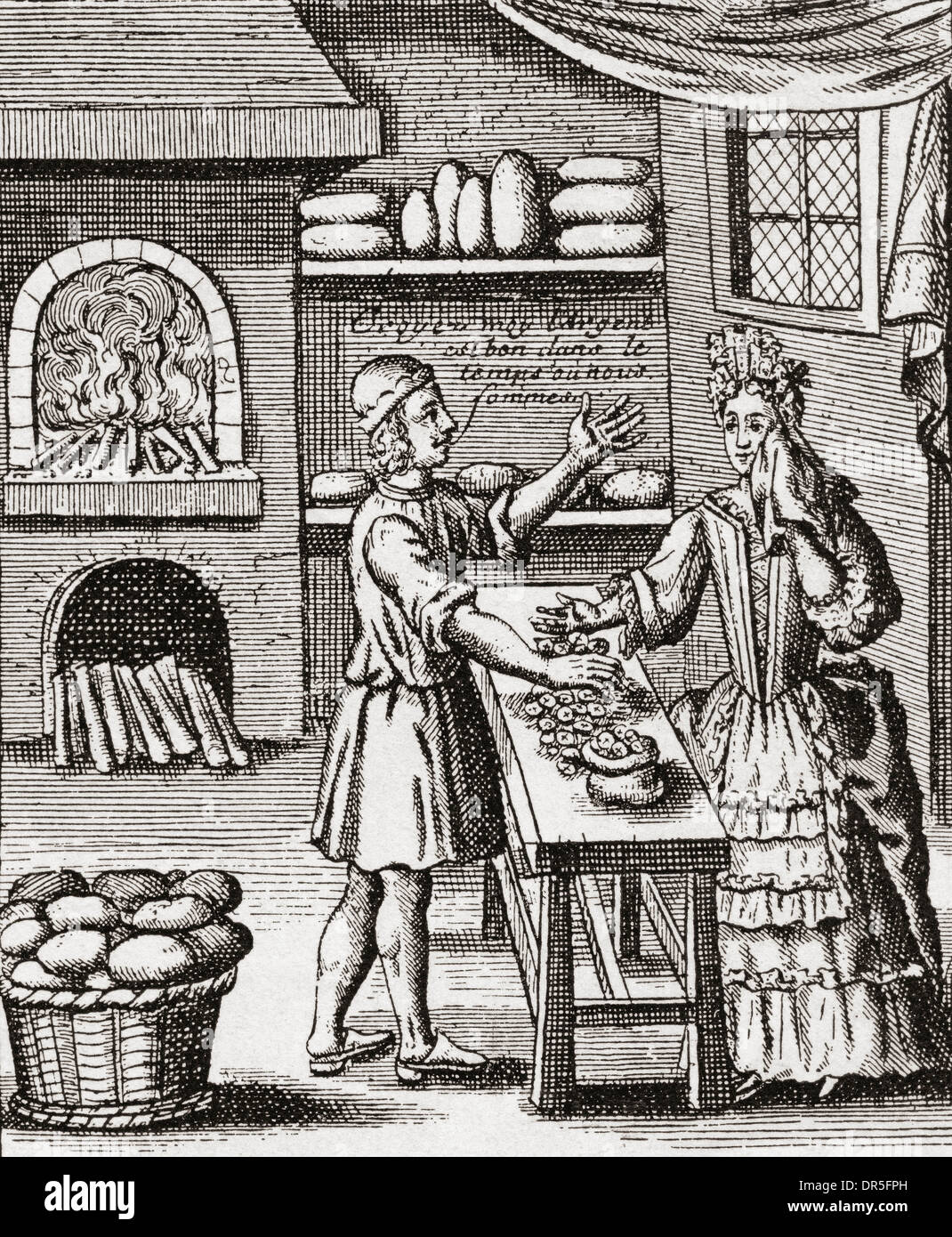 Un 16e siècle Baker's shop. Banque D'Images