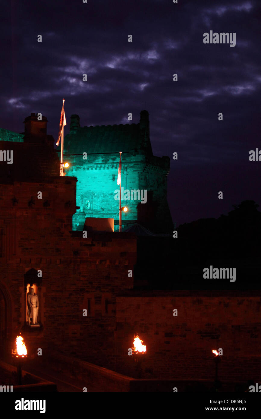 The International Edinburgh Military Tattoo, Château d'Édimbourg, Écosse. Banque D'Images