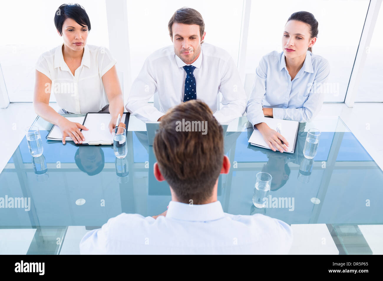 Recruiters checking the candidate during job interview Banque D'Images