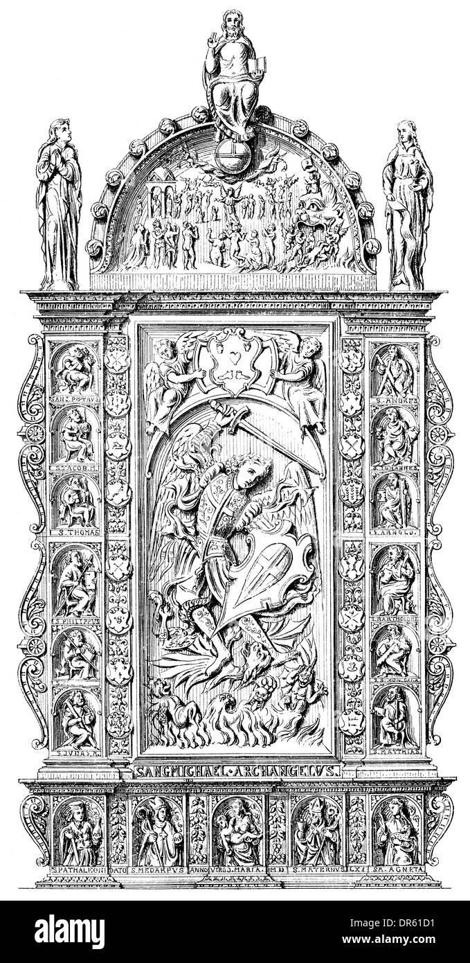 Style Renaissance, 16e siècle, l'autel de l'église de l'Abbaye Brauweiler, Germany, Europe Banque D'Images