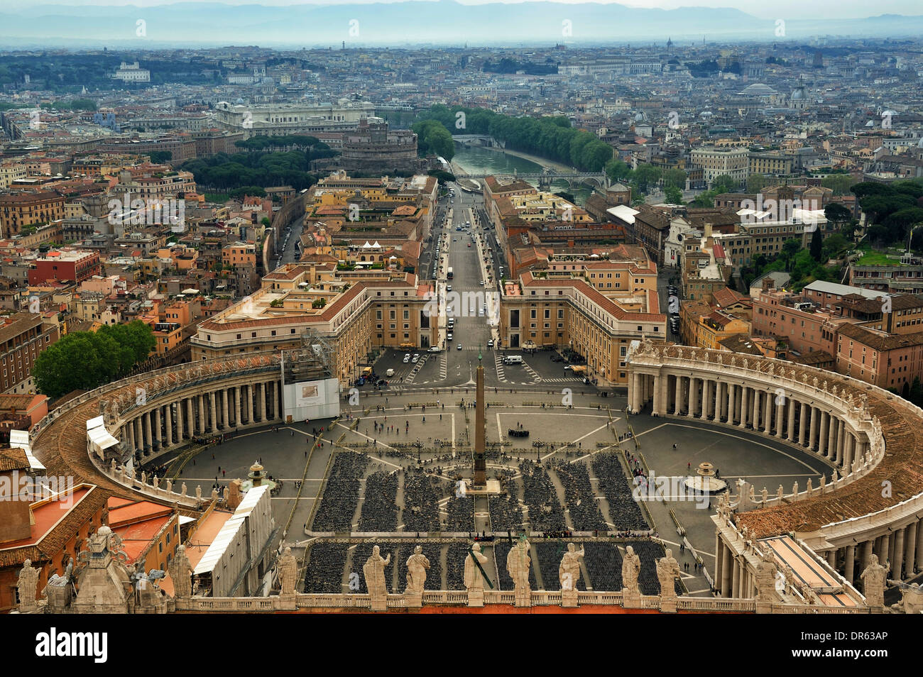 La Place Saint Pierre et vue aérienne de Rome, Italie Banque D'Images