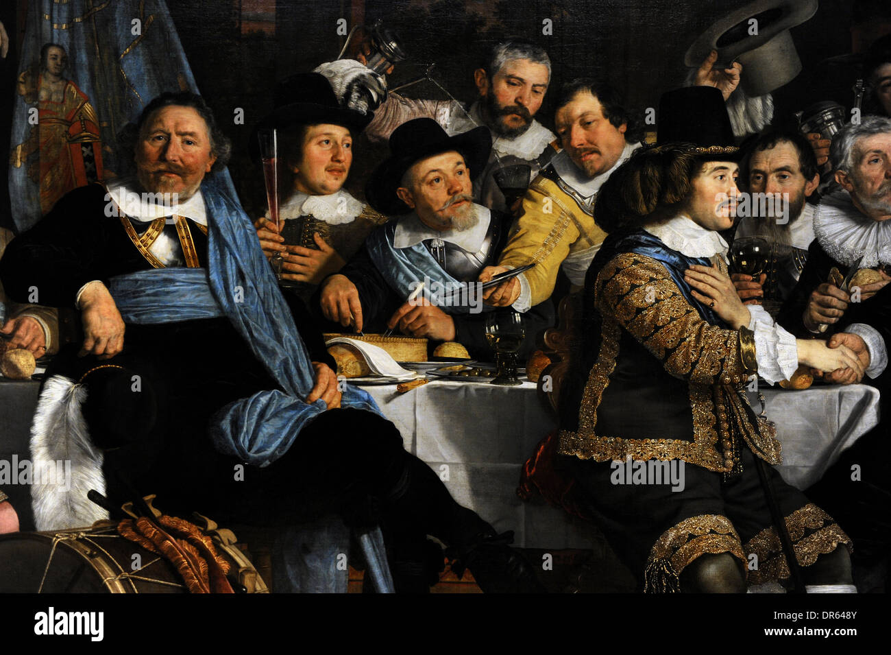 Van der Helst (1613-1670). Peintre hollandais. Banquet de la Garde civique d'Amsterdam à l'occasion de la paix de Munster, 1648. Banque D'Images