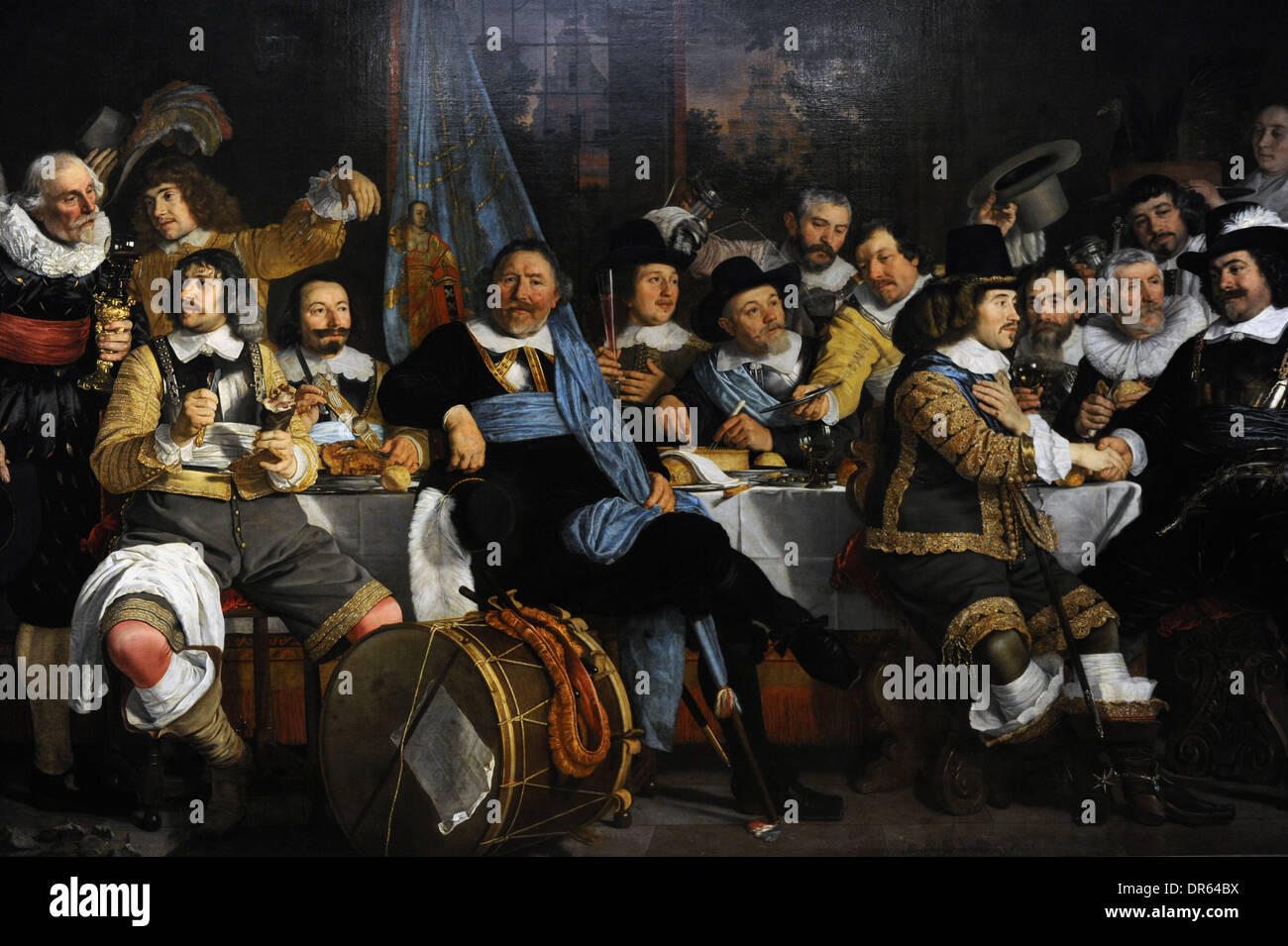 Van der Helst (1613-1670). Peintre hollandais. Banquet de la Garde civique d'Amsterdam à l'occasion de la paix de Munster, 1648. Banque D'Images