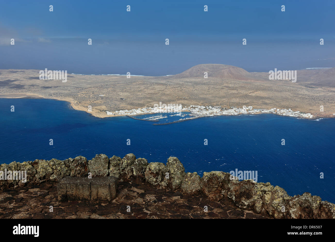 Vue de l'île de La Graciosa au nord de Lanzarote, îles canaries, espagne Banque D'Images