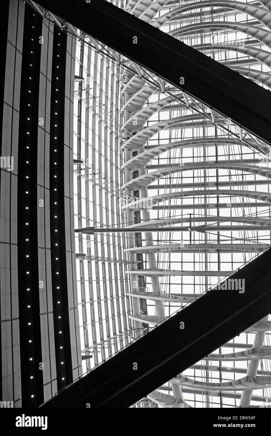 Plafond de Tokyo International Forum - est composé de verre et d'acier, le Japon. Banque D'Images