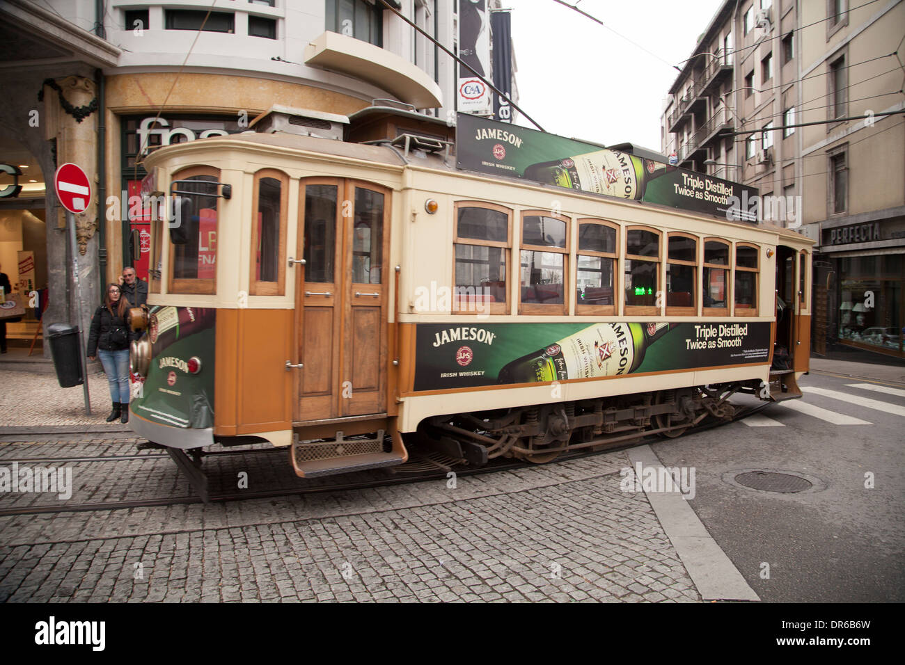 Ancien tramway de Porto Banque D'Images
