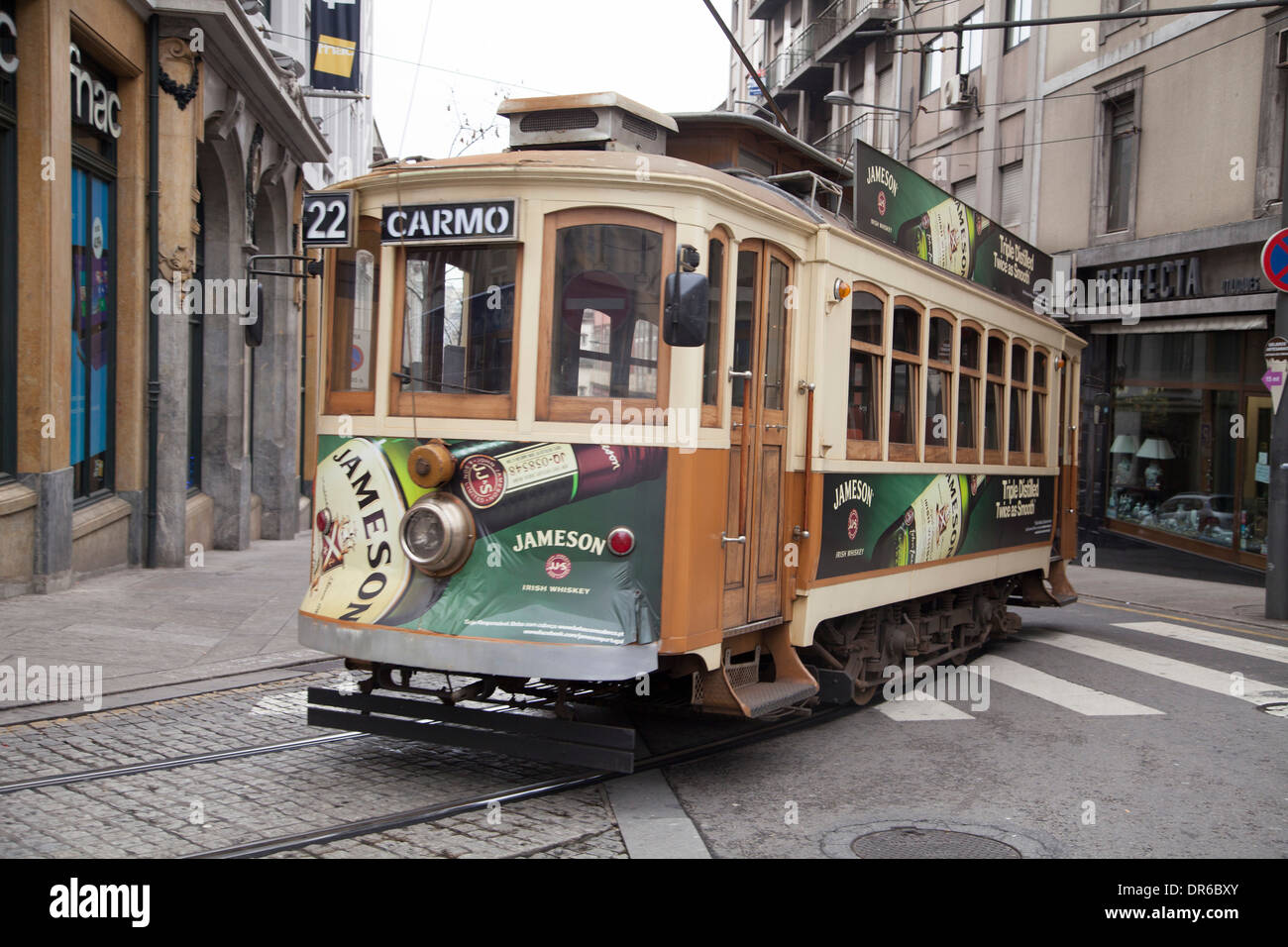 Ancien tramway de Porto Banque D'Images