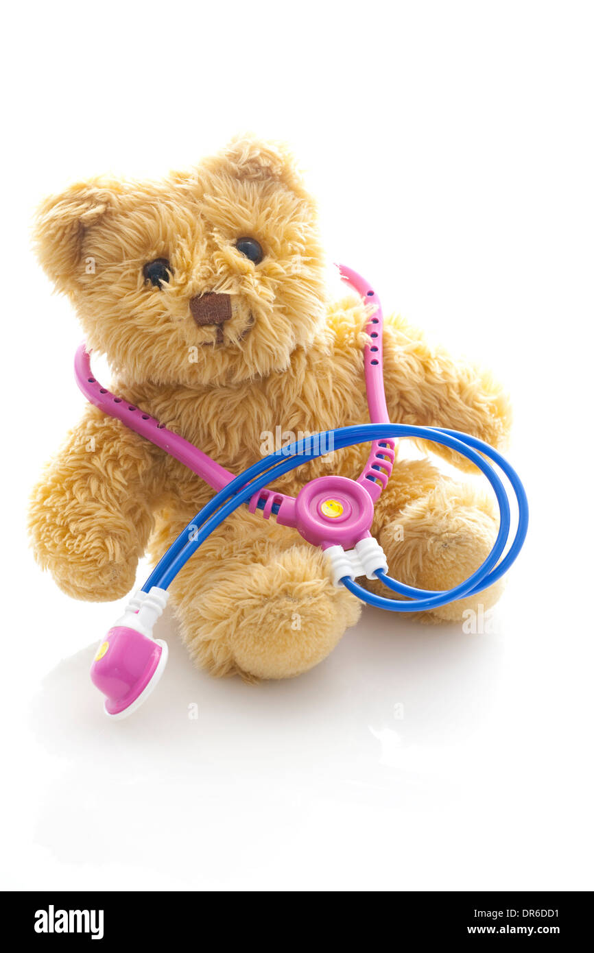 Ours en peluche avec stéthoscope Banque D'Images Ours en peluche avec stéthoscope Banque D'Images