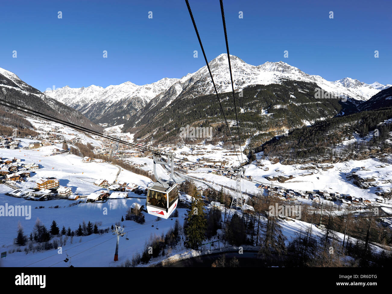 Panorama de la vallée, l'Autriche, à Soelden Banque D'Images